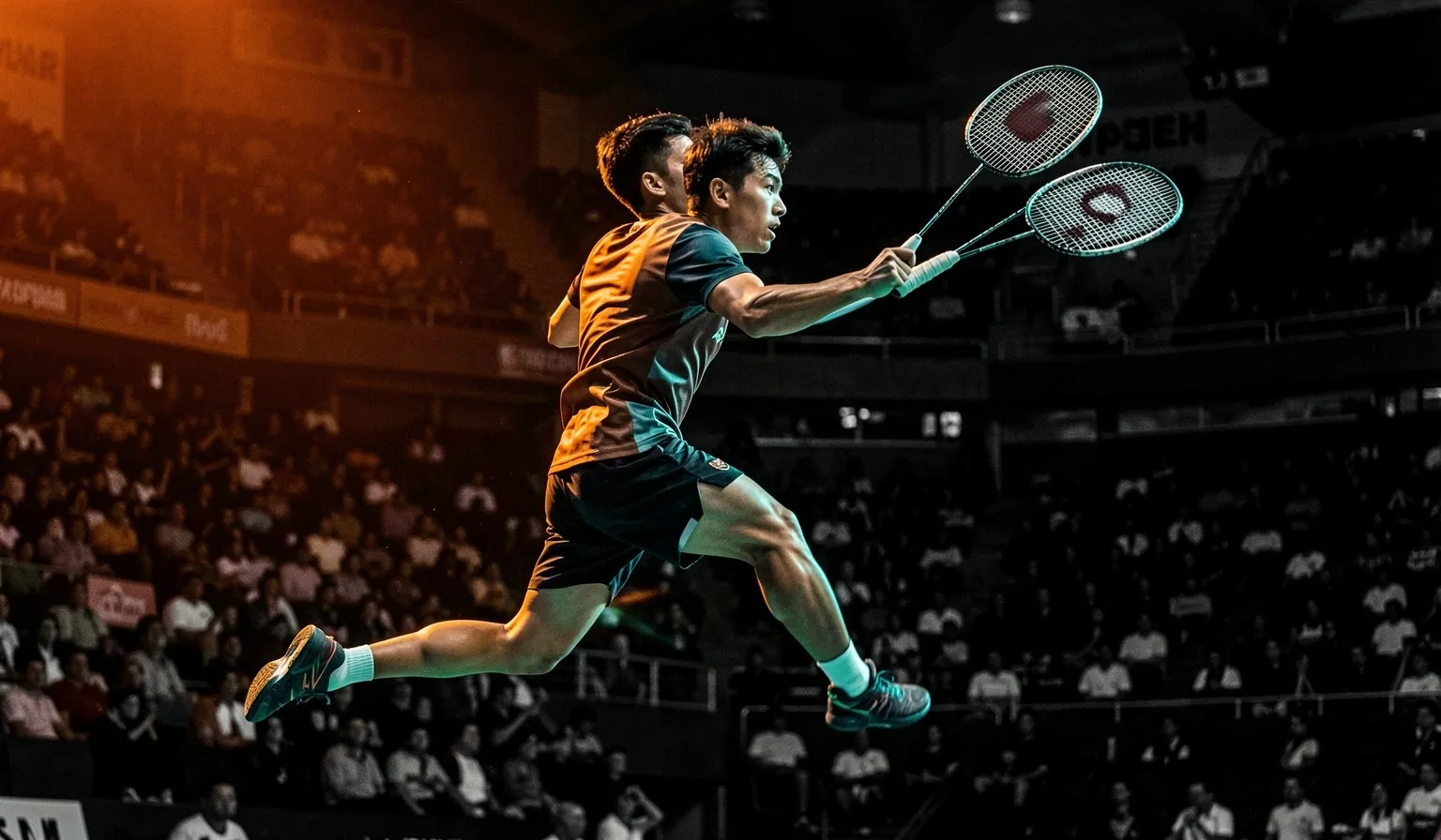 Professional athlete in peak performance
